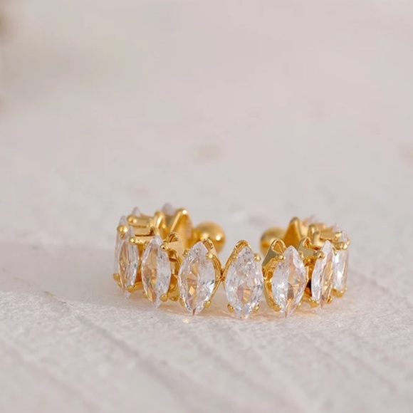 💛Gold plated CZ adjustable ring - Picture 5 of 6